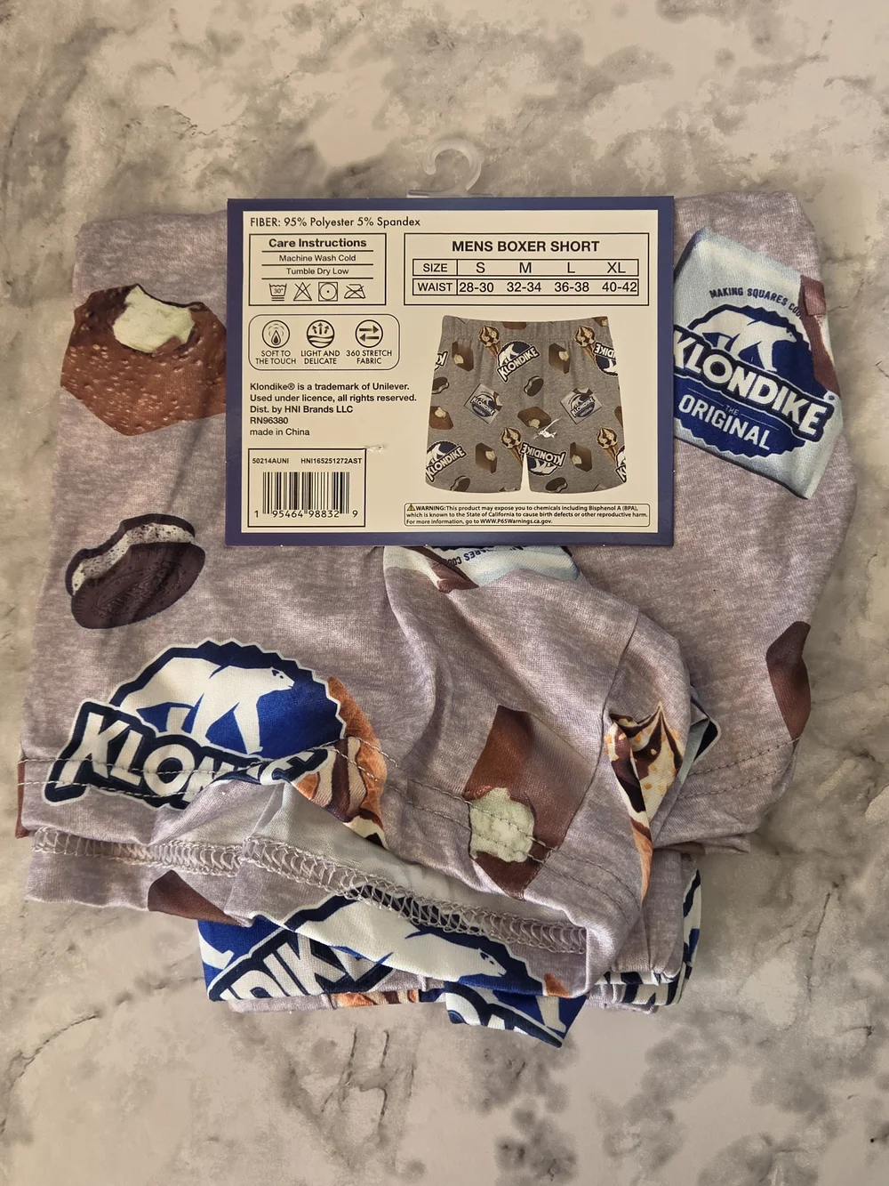 Klondike Original Men's Boxer Short Size Large - Gray